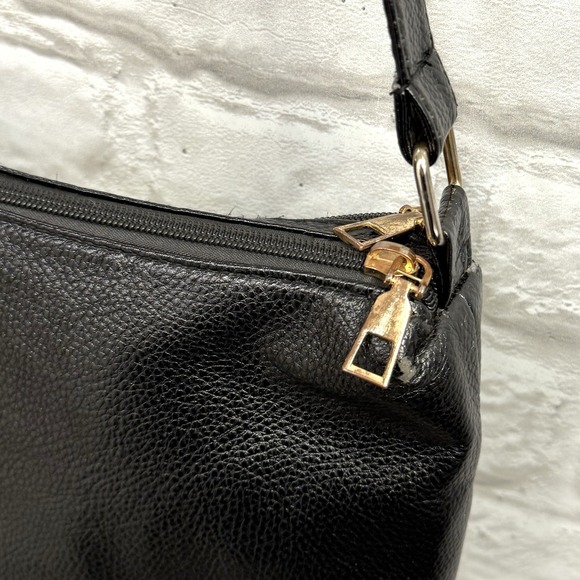 Beverly Hills Polo Club Black Leather Crossbody Bag Purse Handbag Multi Pockets - Picture 6 of 14